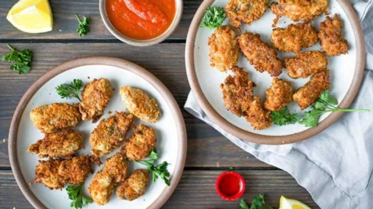 plates of fried oysters