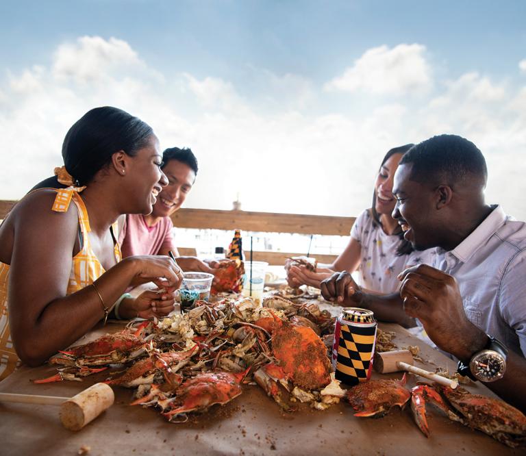 Enjoying crabs