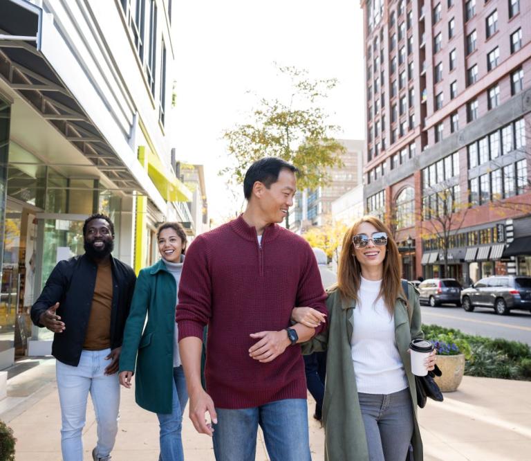 Couples shopping at Pike and rose